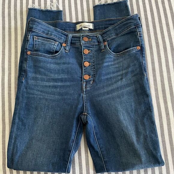 Madewell 9" Mid-Rise Skinny Jeans Button-Front Edition Size 26 - Picture 6 of 9